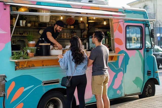 Food truck website example by PageFront
