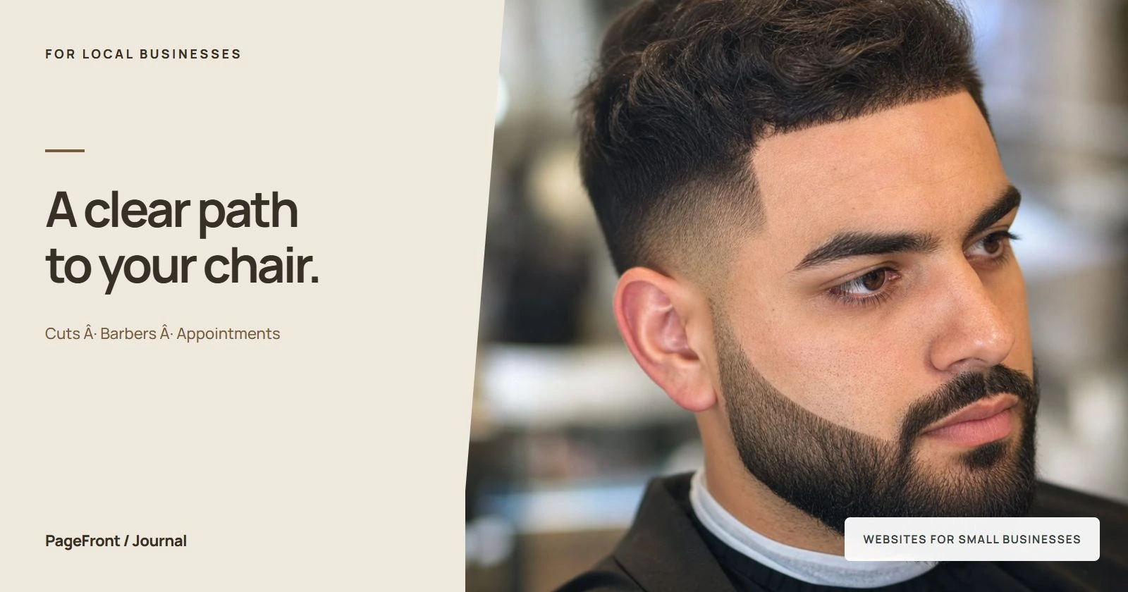A clear path to your chair. Editorial cover with barbershops photography.