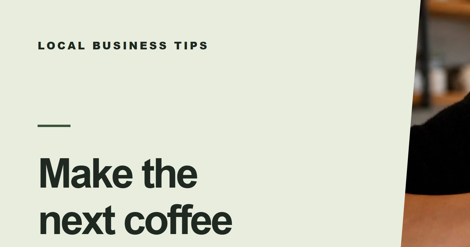 Make the next coffee stop easy. Editorial cover with cafe barista photography.