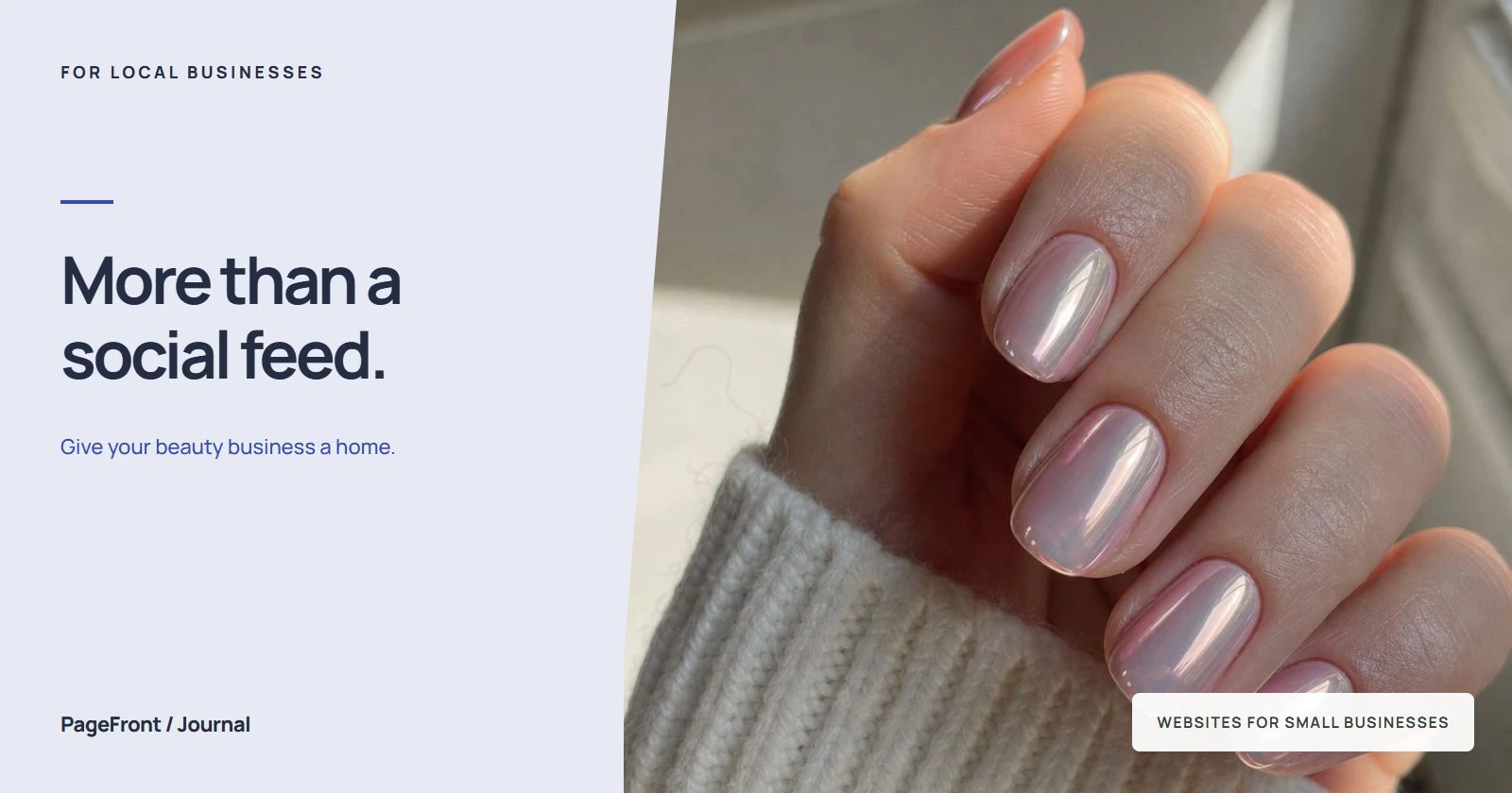 More than a social feed. Editorial cover with nail studio photography.