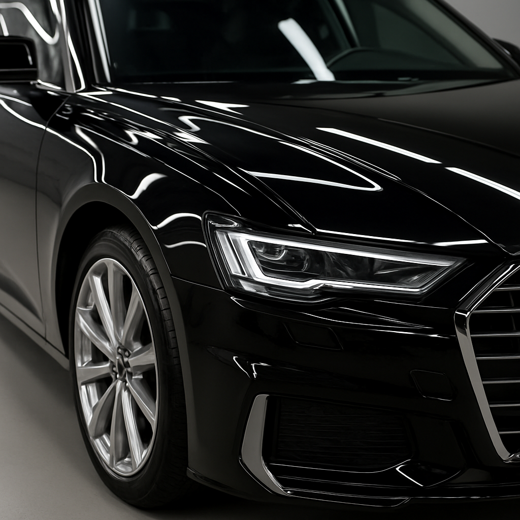 Glossy freshly detailed car exterior at Summit Shine Auto Detailing