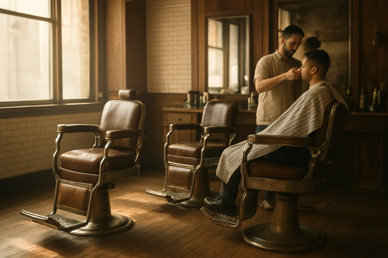Inside Ironclad Barbershop — classic barbershop interior in Lakewood, Colorado