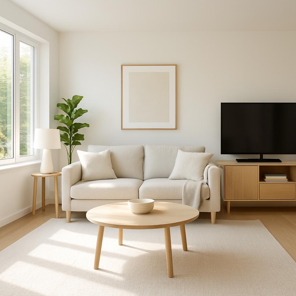 Bright, freshly cleaned living room
