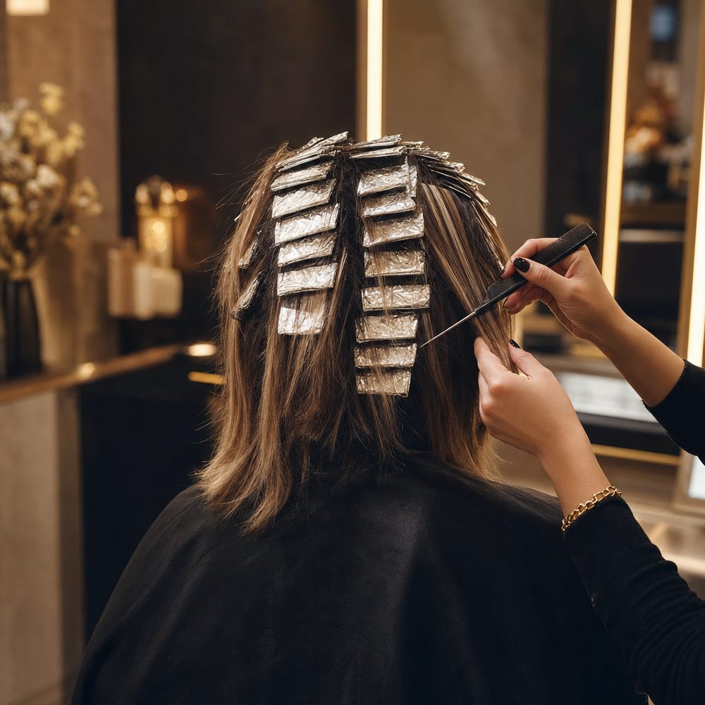 Neat rows of foils placed for dimensional highlights
