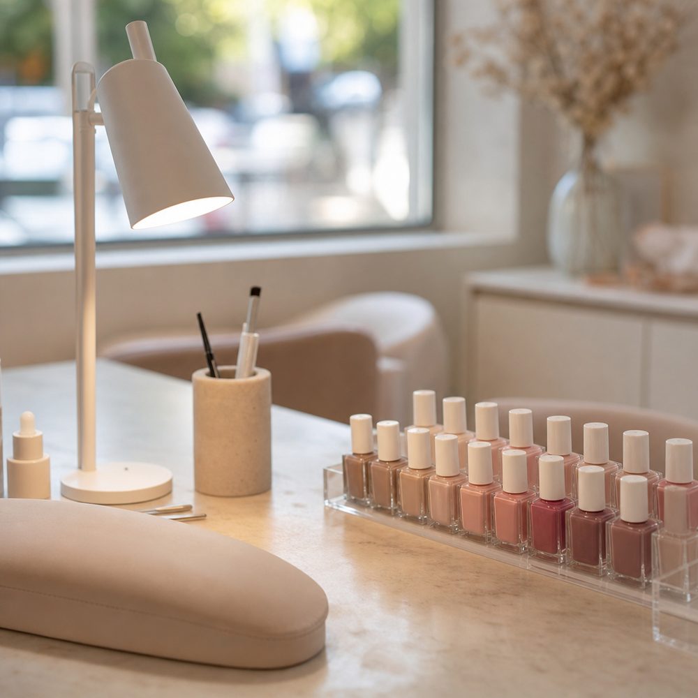 Riley's calm private studio setup at Nova Nail Studio