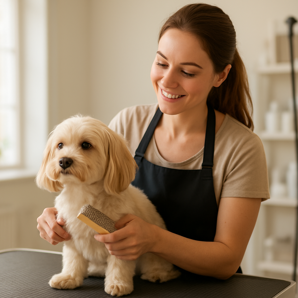 Gentle one-on-one dog grooming at Happy Tails Pet Grooming in Lakewood
