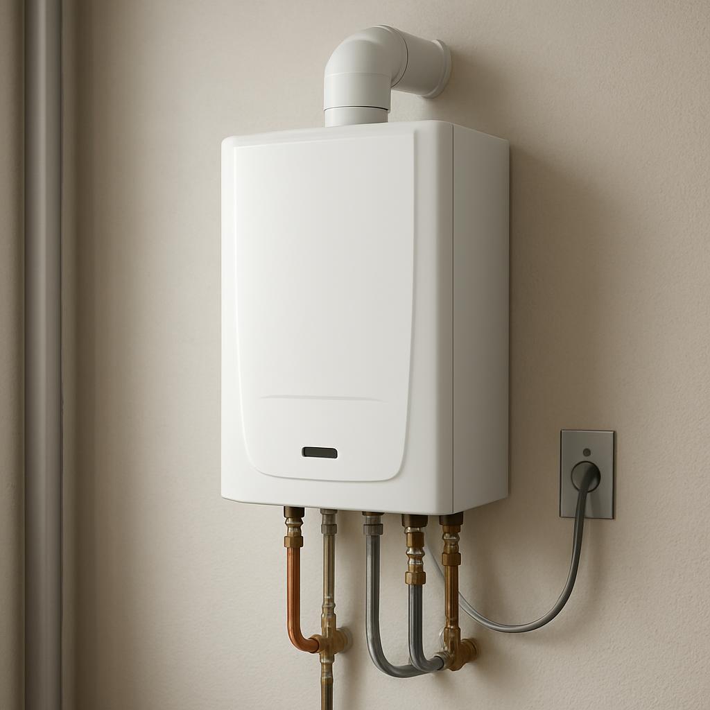 New tankless water heater installed