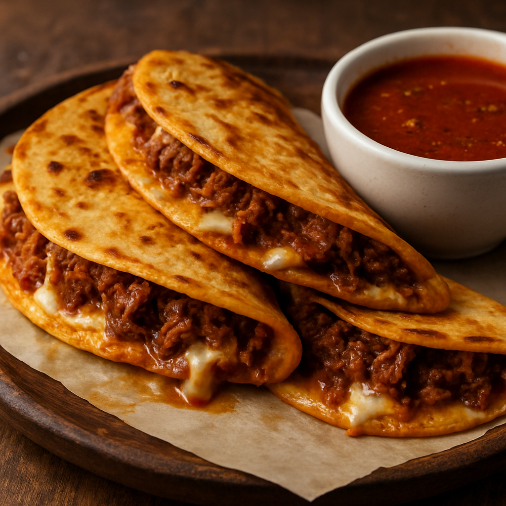 Quesabirria tacos with consome