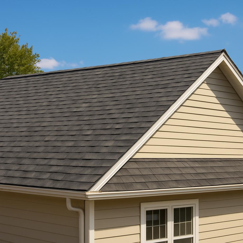 Finished new roof on a suburban home